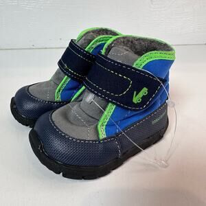 See Kai Run, Toddler Winter Boots, US Size 4 Black/Blue/Gray Insulated Fur Loop